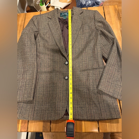 Equestrian Size 8 Ralph Lauren Brown Plaid Wool and Alpaca Blazer - Picture 8 of 8